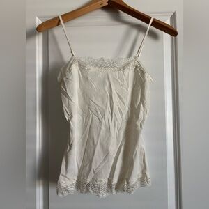 ann taylor lace trim cami tank Cream XS